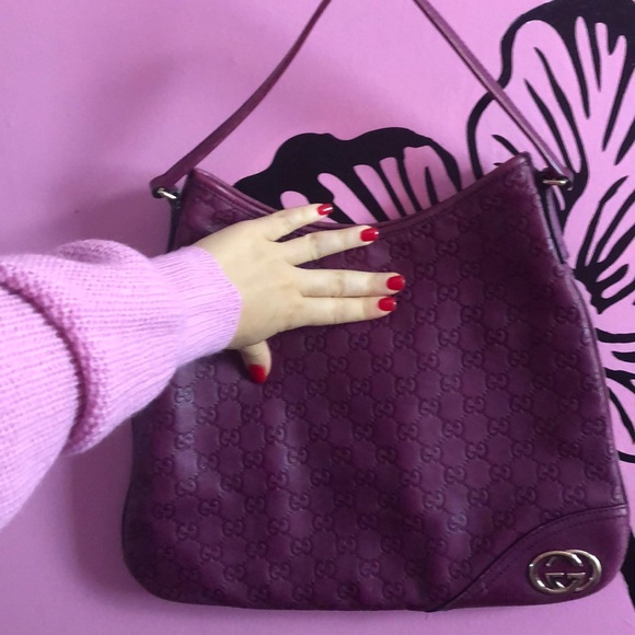 Purple leather authentic guccisima gucci bag rare! - Picture 2 of 14